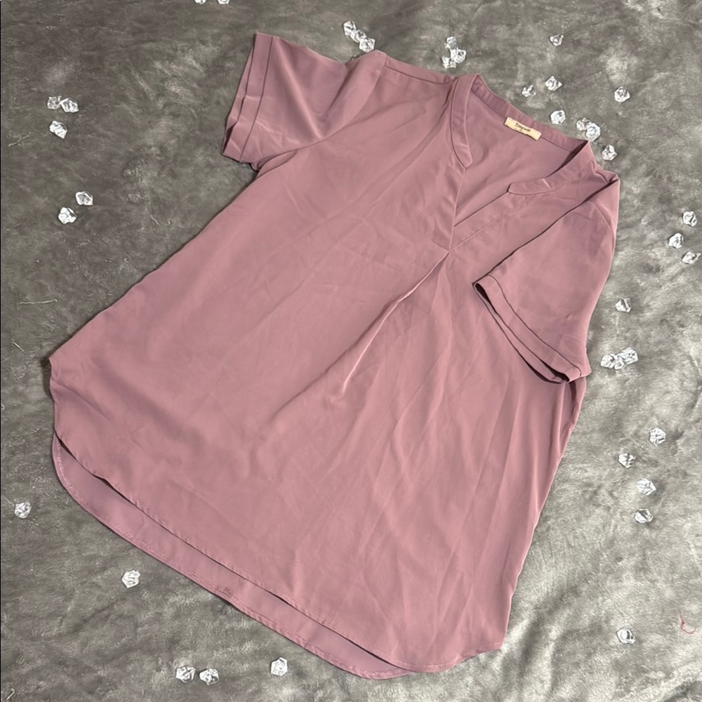 Polo Collar Short Sleeve Blouse